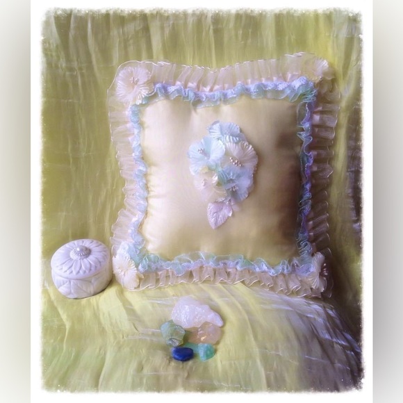 Hand Crafted Other - Hand Crafted Flowers Of Serenity Pillow (Lemongrass)